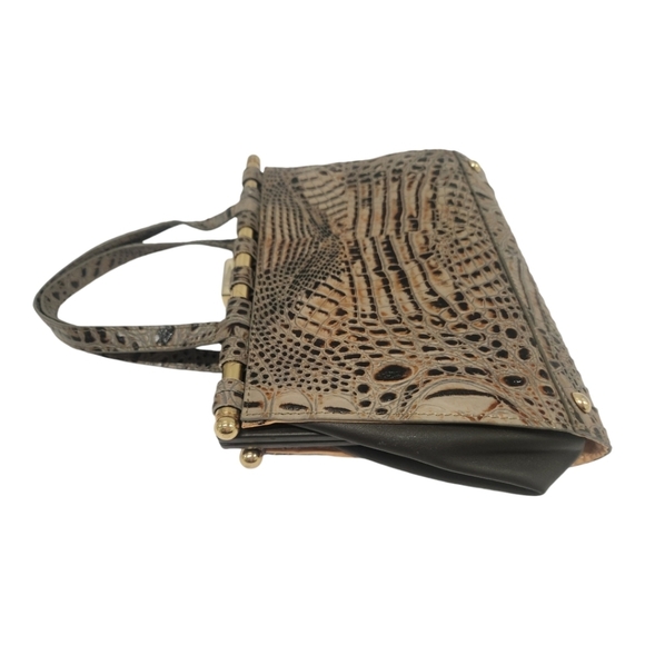 Merrell McGuiness Croc Embossed Leather Reversible Handbag Clutch Rare - Picture 11 of 16